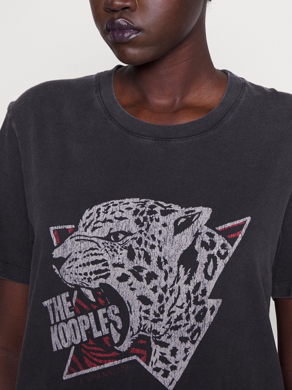 The Kooples Black Leopard Graphic Tee - NWT